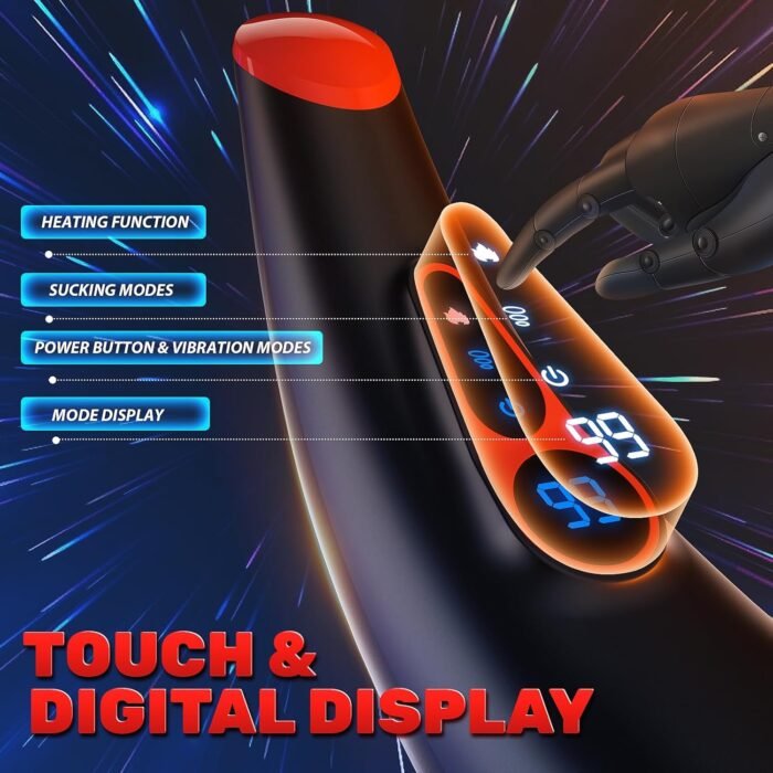 Sex Toys for Men Male Masturbator - APP Control Adult Toys Male Masturbators Penis Pump with 9 Sucking & 9 Vibrating, 3D Textured Sleeve Heating Blowjob Mens Sex Toy, LCD Display Pocket Pussy for Men - Image 4