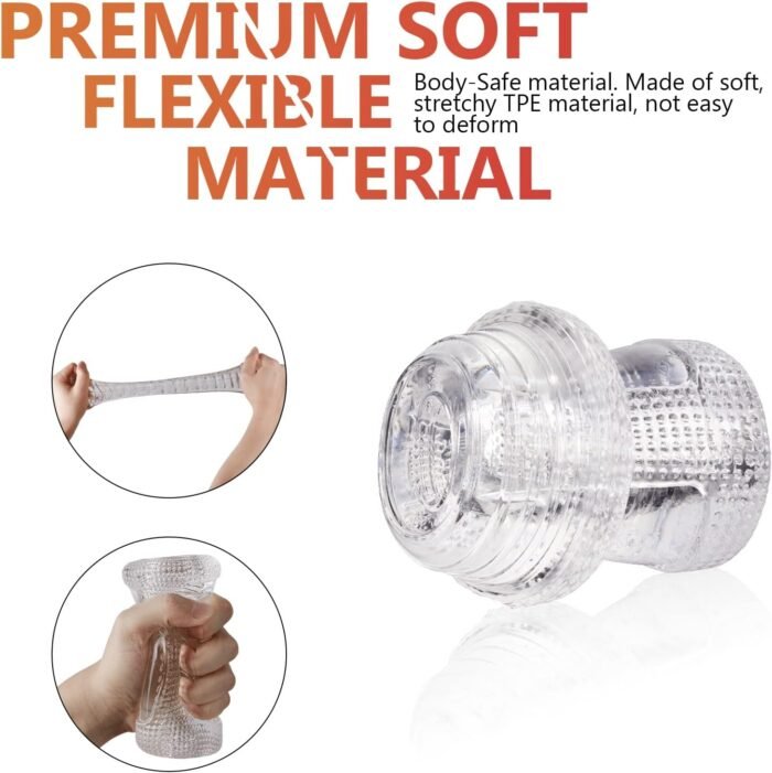 Male Masturbator Sex Toys for Men, Portable Pocket Pussy Stroker with Vagina Textured Blowjob Penis TPE Masturbation Sleeve for Males - Image 4