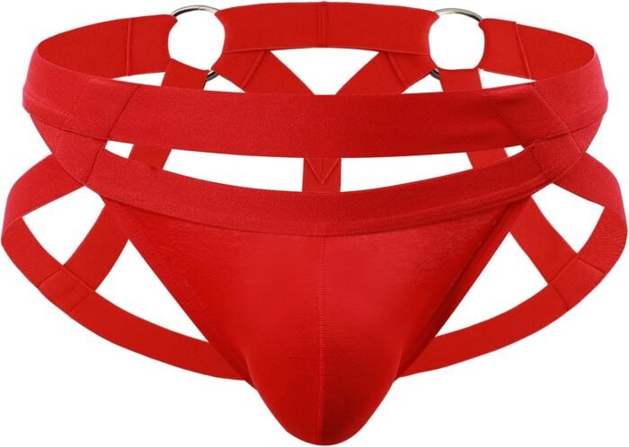 ABAFIP Mens Jockstrap Underwear Low Waist Mesh Breathable Athletic Supporter Jock Straps Spandex Hollow Hot Male Underpants