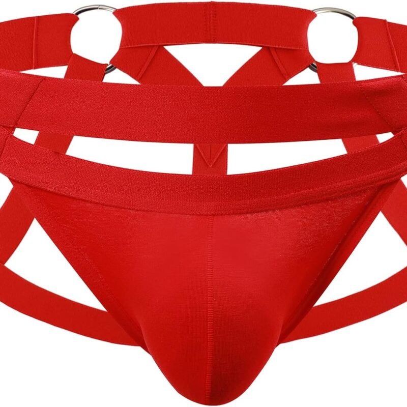 ABAFIP Mens Jockstrap Underwear Low Waist Mesh Breathable Athletic Supporter Jock Straps Spandex Hollow Hot Male Underpants