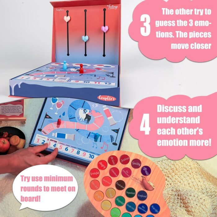 Feelings Palette – Couple Games for Date Night Ideas - Intimacy Relationship - Conversation Starters and Deep Connection Board Game - Question Card Games for 2 Players, Romantic Couple Gifts - Image 3
