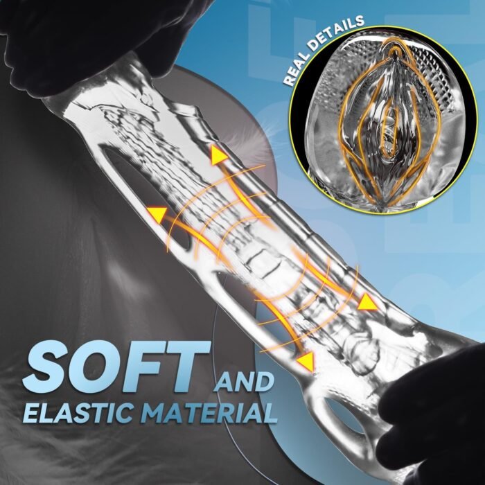 Male Masturbator Couple Foreplay Sex Toys, Manual Sucking Insertion Male Sex Toy, Realistic Pussy Blowjob Stroker with Vaginal Spiral Texture,TOHERXIZ Fleshy Penis Training Sex Toys for Men - Image 3