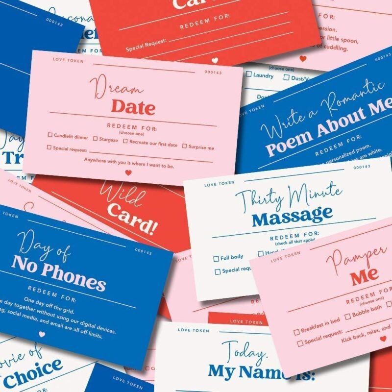 20 Romantic Love Coupons for Husband, Wife, Boyfriend, Girlfriend - Couples Coupon Book Perfect for Anniversaries, Birthdays, Valentine’s Day & More!