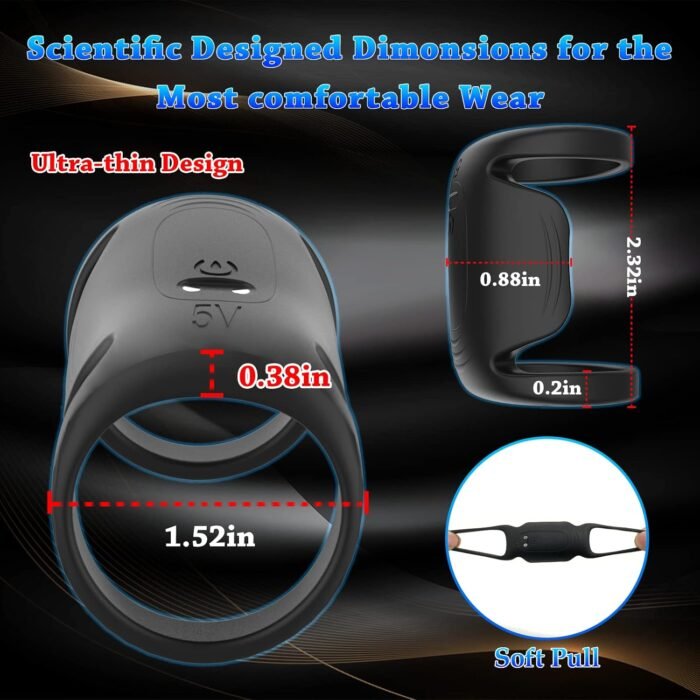 Multi-Wearable Vibrating Cock Ring Penis Tanshunly Adult Male Couples Sex Toys for Men Couple Pleasure, Mini Silicone Rings G spot Stimulator with 9 Vibrations - Image 7