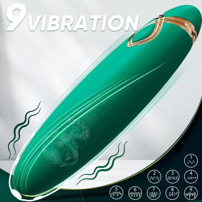 FEOYA Mini Bullet Vibrator for Women Masturbation, Precise Vagina Nipples Clitoral Stimulator with 9 Vibration Modes, Vibrating Finger Massager Adult Sex Toy for Women and Couples, Green - Image 2