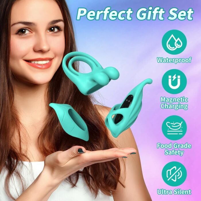 Vibrating Cock Ring 3 Pcs Couples Sex Toys with App Remote Control Clitoral Stimulator Panty Vibrator Finger Vibrator Mini Bullet Vibrator Pleasure Penis Ring Vibrator Adult Sex Toys for Women - Image 7
