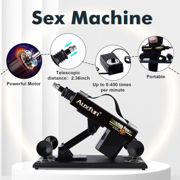 AUXFUN Sex Machine Love Machine Fuck Machine with Suction Cup Adapter,Automatic Dildo Machine Thrusting Machine with 3 XLR Connector,Fucking Machine Couple Sex Toys 8 Attachments for Male and Female - Image 4