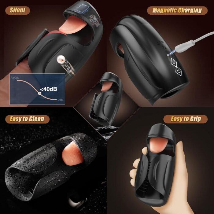 Male Sex Toys for Men - baiwatt Male Masturbator Penis Training Vibrator, 10 Tongue-Licking & Tapping & Vibrating Sex Toy Male Stroker Trainer, Mens Sex Machine Masturbators Adult Sex Toys & Game - Image 7