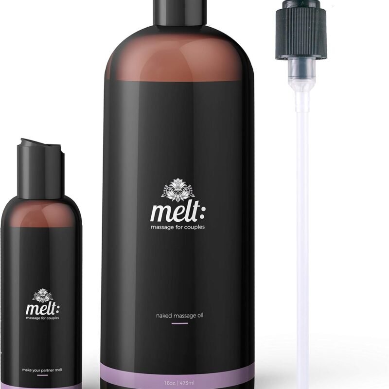 Melt Sensual Massage Oil | Relaxing, Therapeutic Sweet Almond Oil | Soft, Moisturizing Skin Therapy | Provides Couples with Muscle, Body Tension & Stress Relief (16oz)