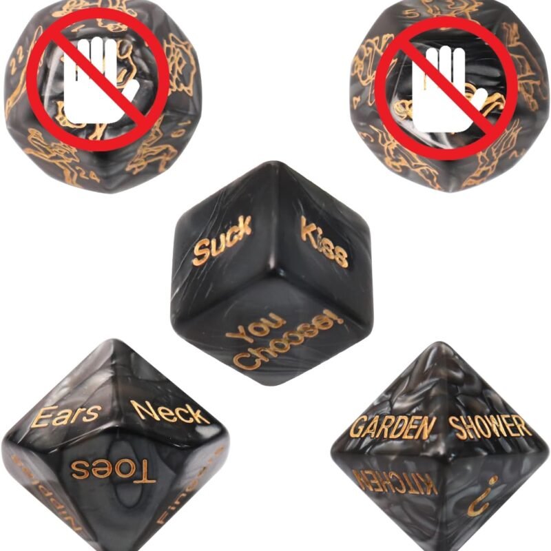 Date Night Dice, Funny Dice Game, Portable Dice Kit for Women Men Husband Girlfriend Boyfriend (Black)