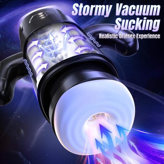 Cafatop Male Masturbator Sex Toys- Electric Men Sex Toys with 6 Thrusting & 3 Suction, Automatic Sucking Male Masturbation Cup with Handle, Penis Pump Pocket Pussy Stroker Vibrator for Adult Men - Image 3