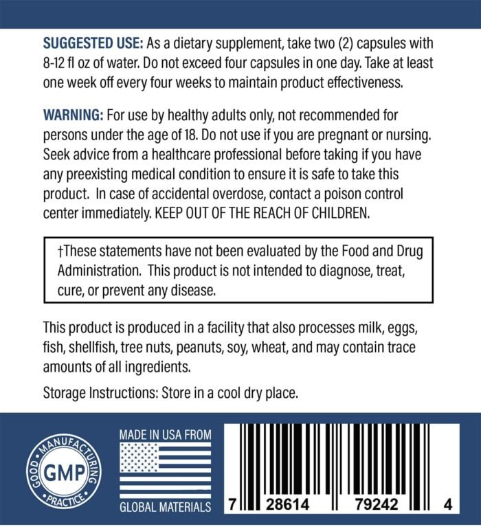 Vitality Testosterone Booster, 60 Capsules, 30 Servings - Image 4