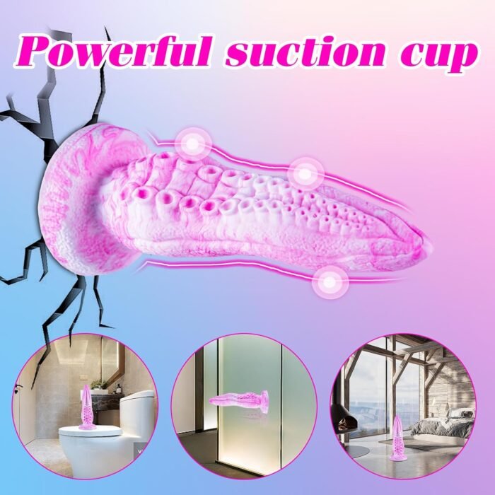 5 Inch Small Tentacle Octopus Dildo Cute Anal Plug with Suction Cup, 6 Inch Realistic Monster Dildo Anal Stretcher for Beginners, Silicone Fantasy Bad Dragon Dildo Sex Toy for Gay Men Women Pink - Image 3