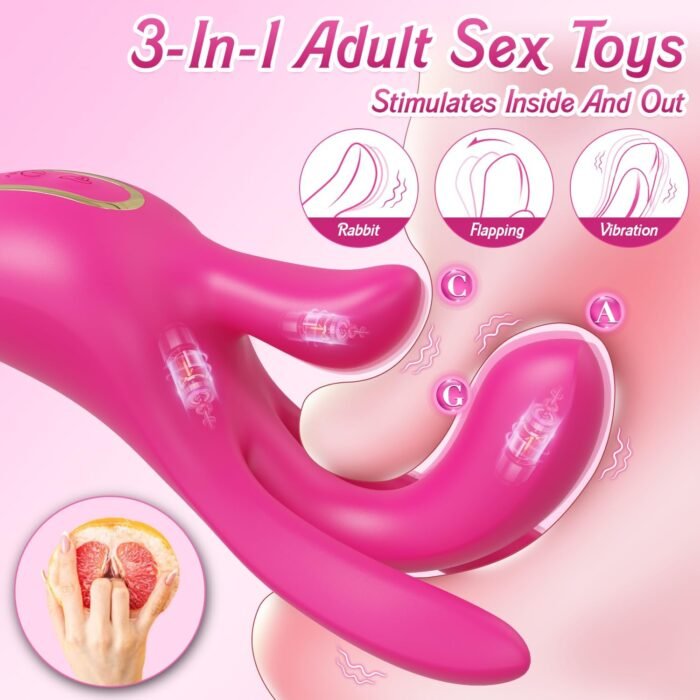 Vibrators Adult Sex Toys for Women - Finger Vibrator with 10 Flapping Patterns & 10 Vibration Modes to Stimulation G Spot and Clitoral, 3 in 1 Silicone Female Adult Toy Couples Sex Toys - Image 2