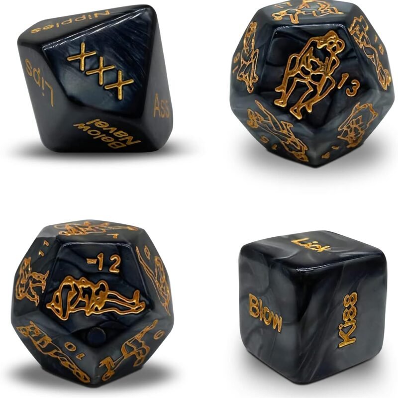 Date Night Dice for Couples Set - Date Night Ideas Sex Toys Games for Adults Sex Party Dices with 24 Sex Positions 4 Sex Dices Game Set Presents for Boyfriend Girlfriend Him Her Hubby