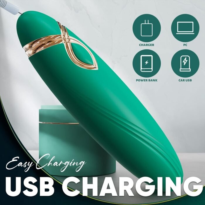 FEOYA Mini Bullet Vibrator for Women Masturbation, Precise Vagina Nipples Clitoral Stimulator with 9 Vibration Modes, Vibrating Finger Massager Adult Sex Toy for Women and Couples, Green - Image 4