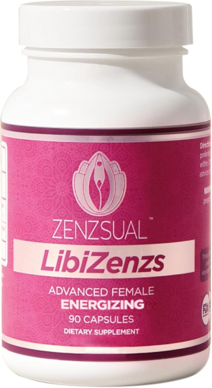 ZENZSUAL Libizenzs – Energy Supplement for Women Caffeine Free – Natural Blend with Ginseng, Maca Root, Ashwagandha - Increases Energy, Natural Stress Relief, Focus and Vitality (90 Capsules)