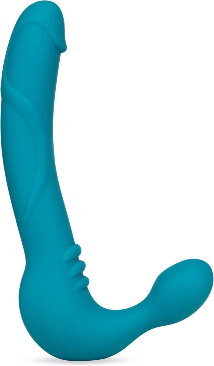 Blush Novelties Temptasia Luna Strapless Strap On Silicone Dildo, Double Ended Vibrating Dildo, Sex Toys for Women, Teal - Image 2