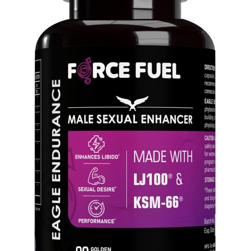 Herbal Supplement Sex Pills for Men – Last Longer in Bed and Enhance Erection Sensitivity – Includes Lab-Tested LJ100 Tongkat Ali & KSM-66 Ashwagandha – 30 Doses for Men Eagle Endurance by Force Fuel