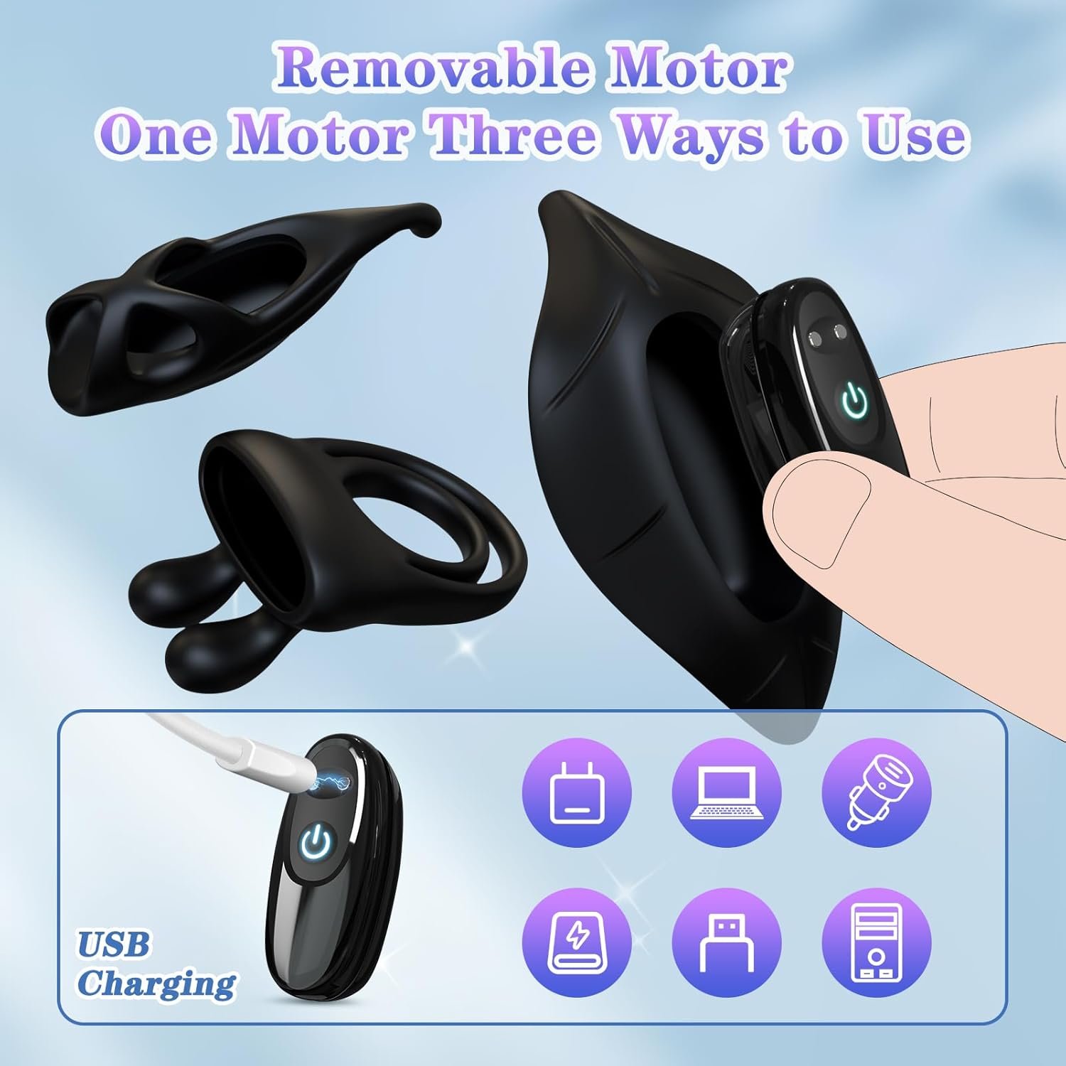 3 Pcs Couples Sex Toys Set Vibrating Cock Ring, Panty Vibrator & Finger Vibrator with App Remote Control Removable Bullet Vibrators Clitoral Stimulator Penis Ring Vibrator Adult Sex Toys for Women - Image 6