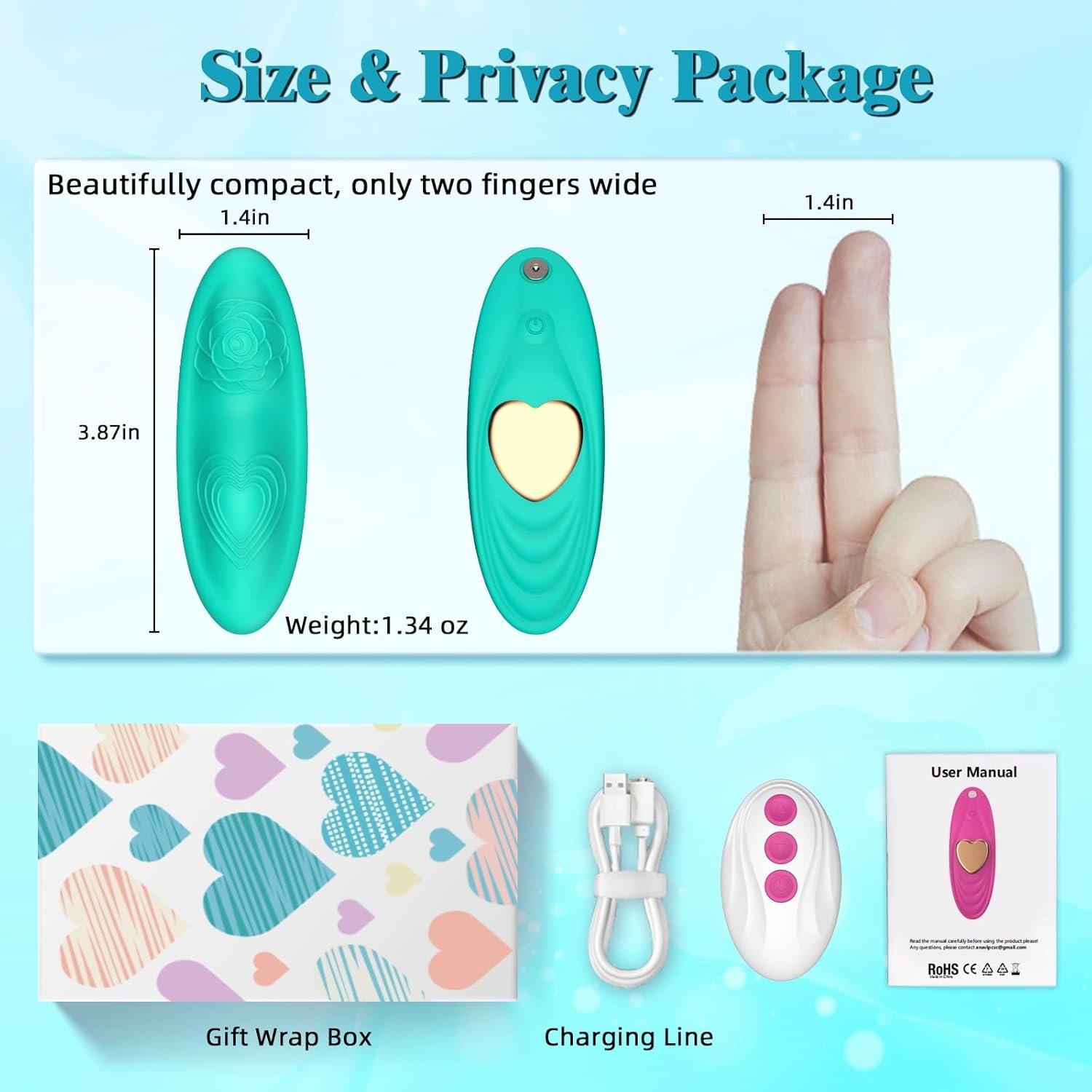 Adult Sex Toys for Women or Couples Vibrator, Dual 9+9 Vibration Modes Independent Control by APP or Remote, Mini Butterfly Vibrators Rose Sex Toy (Mint) - Image 6