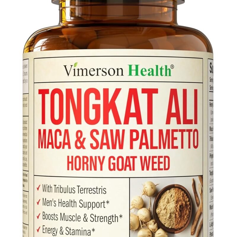 Tongkat Ali for Men - Healthy Testosterone Support. Balanced Energy Supplements for Men with Horny Goat Weed, Maca Root Powder, Tribulus Terrestris, Saw Palmetto Extract. Tongat-Ali for Men. 60 Caps