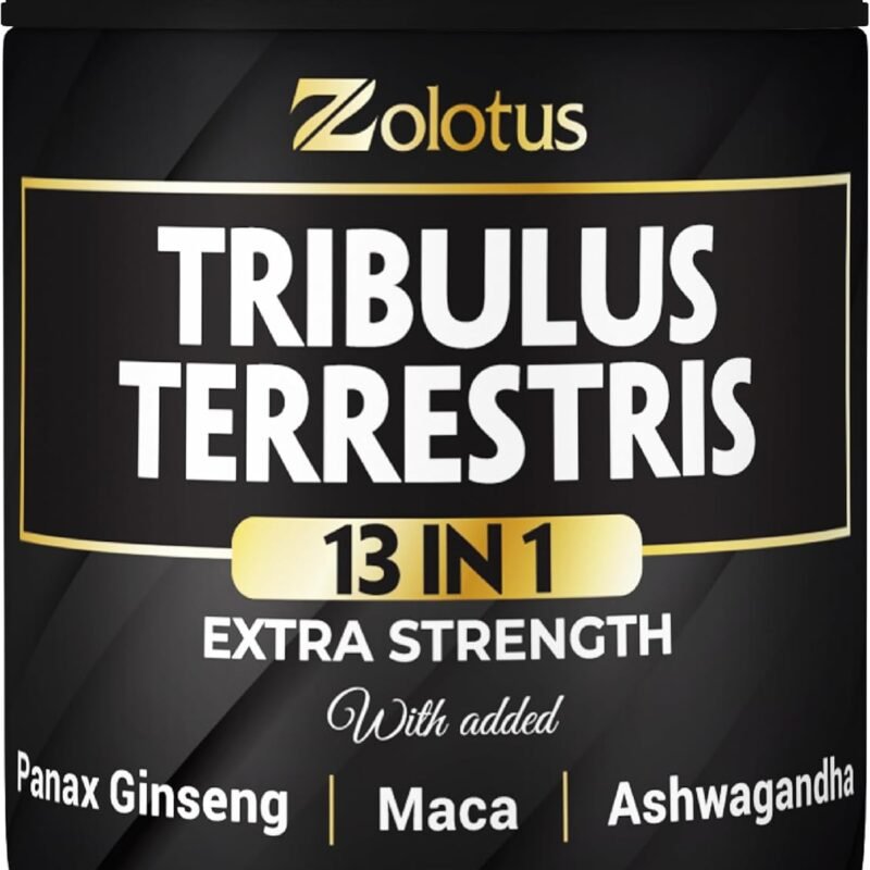 Zolotus 13in1 Tribulus Terrestris Capsules with Maca, Horny Goat Weed, Panax Ginseng, Saw Palmetto, Tongkat Ali, Shilajit & More - Energy, Stamina Supplement for Men & Women - 120 Counts