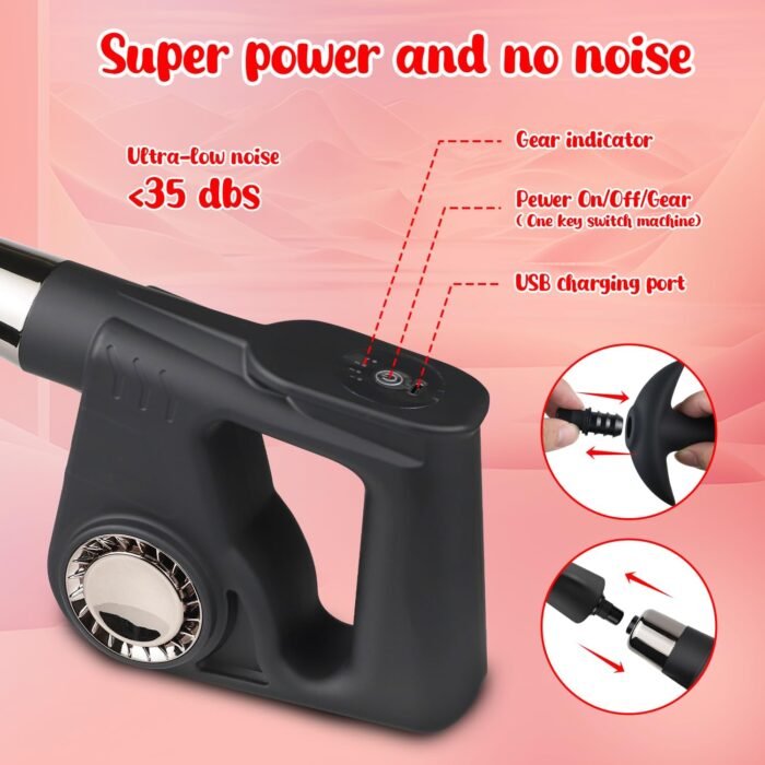 Handheld Sex Machine, Vaginal Anal Vibrator with Simulated Dildo and Anal Plugs, Multiple Thrust Modes, Powerful Sex Toys, G-spot Teasing, Anal Play, Adult Products for Couples and Gay People - Image 5