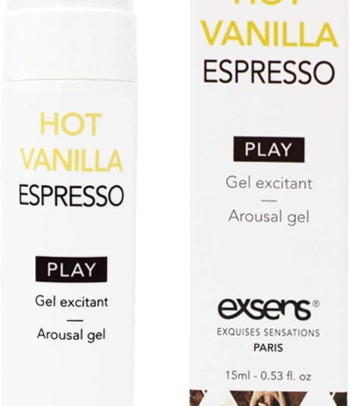 Exsens Hot Vanilla Espresso Arousal Gel, Cooling, Stimulating, Enhance Sexual Pleasure, Vegan, Paraben Free, Preservative Free, Condom Friendly, Deliciously Lickable Flavor, 15 ml - 0.53 fl.oz