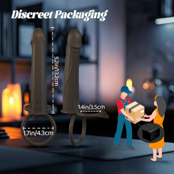 Anal Couples Male Adult Sex Toys - Strap On Anal Dildo with Vibrating Cock Ring, Vibrating Anal Butt Plug Penis Sleeve Vibrator Sex Toy 10 Vibrations, LNIIY Double Dildo for Men Couple Women Pleasures - Image 8