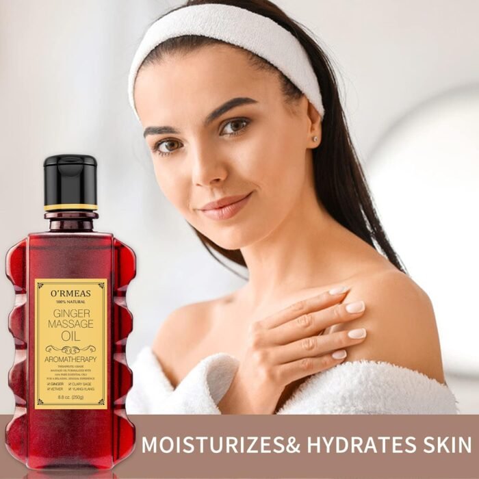 Ginger Massage Oil for Relaxing Muscles Massage Oil for Massage Body Oil for Skin Moisturizing for Men and Women 8.8 oz - Image 3