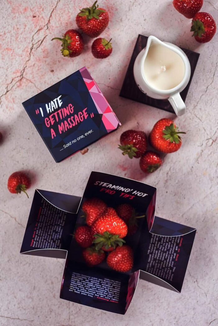 Kissable Massage Oil Candle – Sensual and Romantic Melt Massage Candles for Pleasant and Relaxing Massages (Wild Strawberry) - Image 4