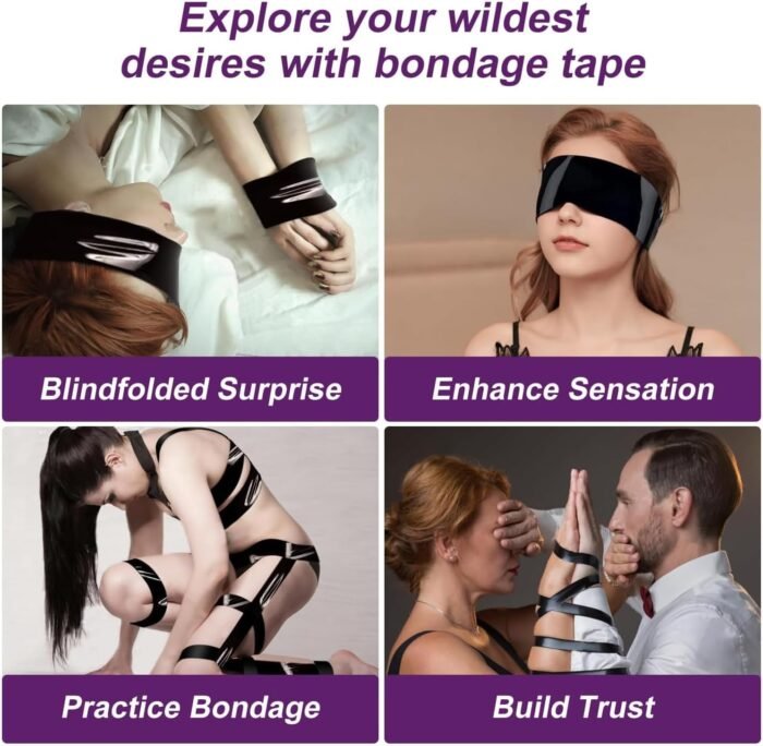 BDSM Kit Sex Tape Adult Sex Toys for Couples, Bondage Restraints Tape Set Sex Furniture for Bedroom Straps, Static Electrostatic Tape Adult Toy Sex Restraint Rope Sex Toy for Women Pleasure - Image 6