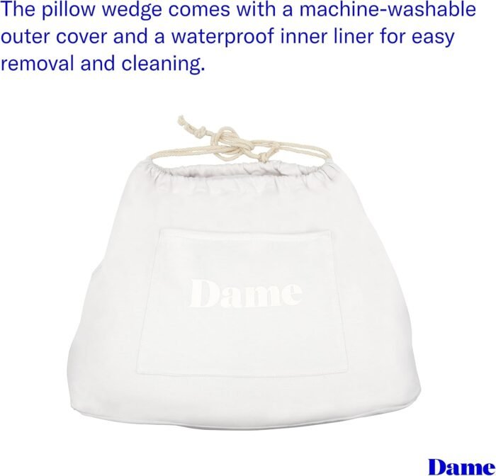Dame Products Pillo Wedge Pillow - Body Support While Relaxing - Comfortable Position Helper and Bed Wedge Pillow - Removable Washable Cover with Waterproof Lining - Oat Color - Image 5