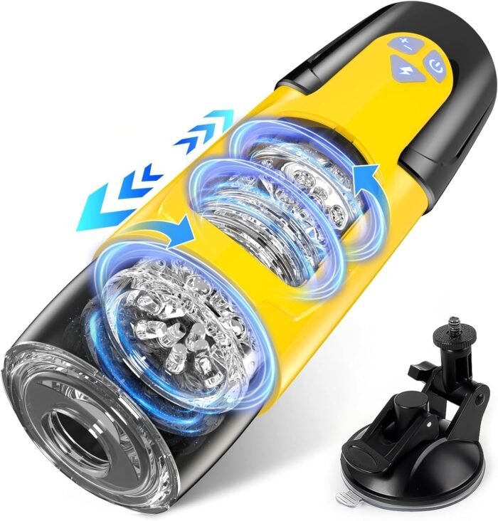 Cafatop Sex Toys for Men Male Masturbator - Automatic Masturbators Cup with 7 Thrusting &Rotating Modes for Penis Stimulation, Electric Pocket Pussy Male Stroker, Adult Male Sex Toy with Suction Base - Image 8