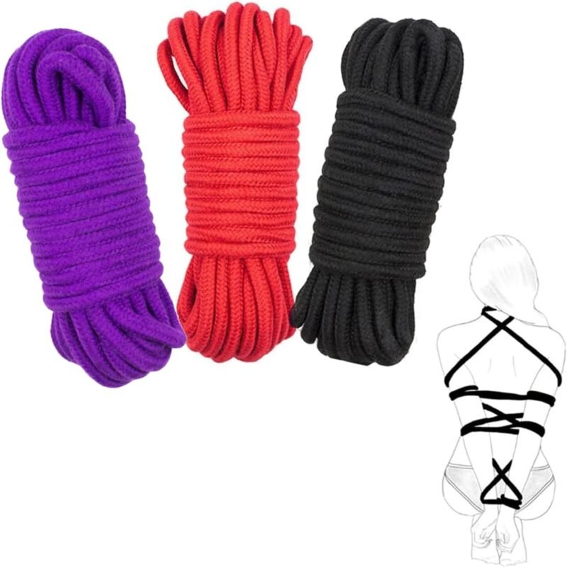Bondage Restraints Sex Rope BDSM Kit for Women Sex Toys, 3Pack BDSM Bondage Rope Adult Sex Toys, Cotton Sex Rope BDSM Toys Sex Kit Bondage Gear & Accessories, Sex Restraints Adult Toys for Women Men