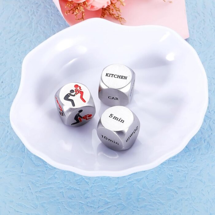 3PCS Sex Dice Sex Position Dice Couples Games Date Night Dice Ideas for Boyfriend Girlfriend Husband Wife, Anniversary Wedding Gifts for Couples, Romantic Anniversary Steel Gifts for Women Men - Image 7