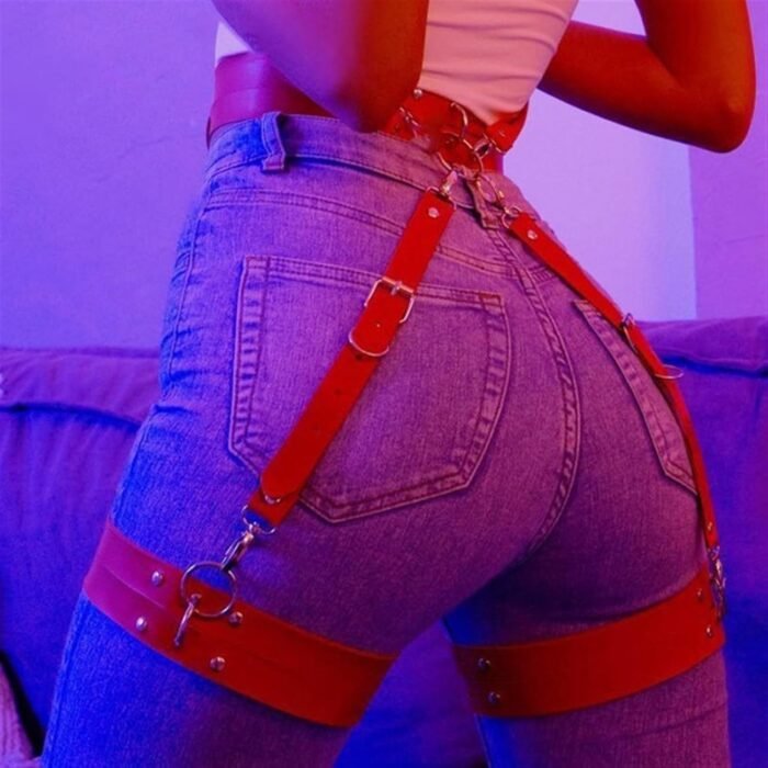 Fangool Women Punk Belts PU Leather Body Chain Waist Belt BDSM Lingerie Bondage Bodysuit Harness Lingerie Goth - Image 2