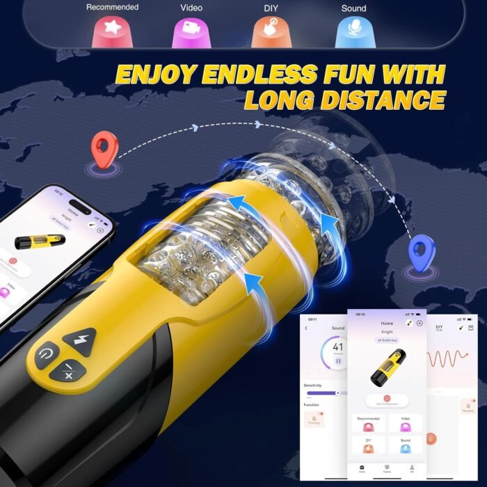 Cafatop Sex Toys for Men Male Masturbator - Automatic Masturbators Cup with 7 Thrusting &Rotating Modes for Penis Stimulation, Electric Pocket Pussy Male Stroker, Adult Male Sex Toy with Suction Base - Image 4