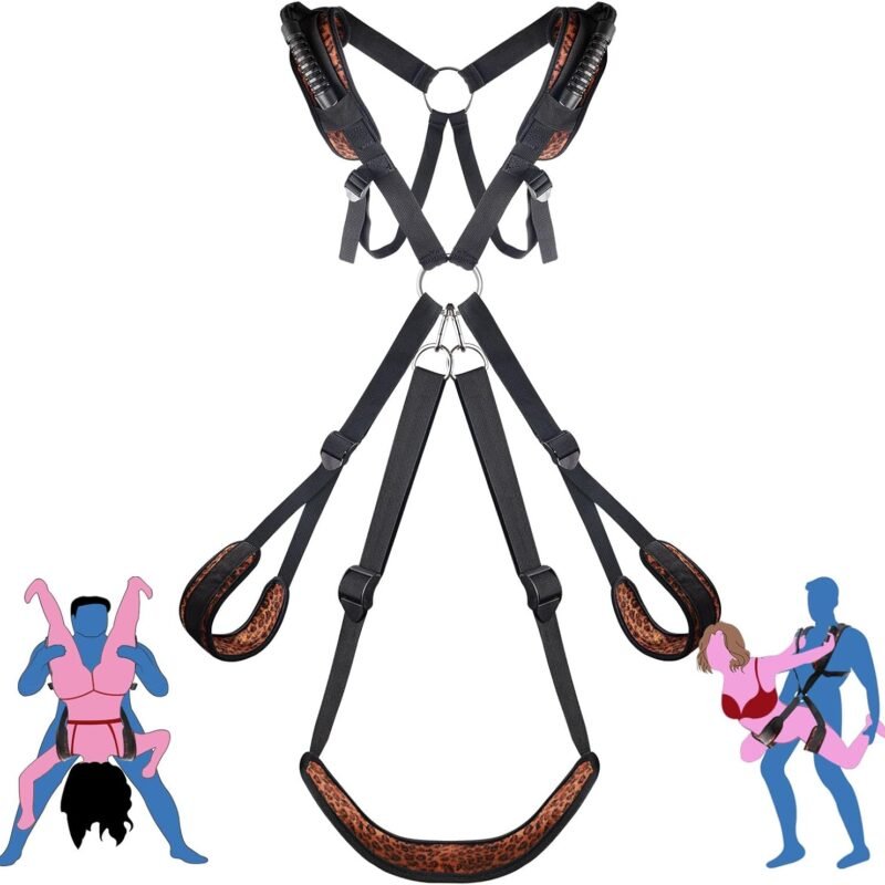 BDSM Sex Bondage Sex Swing with Waist Straps Support,Couples Sex Toys Adjustable Straps Soft Plush Padding Mat,Sex Restraints Love Slings Bondage Gear,Holds up to 300lbs