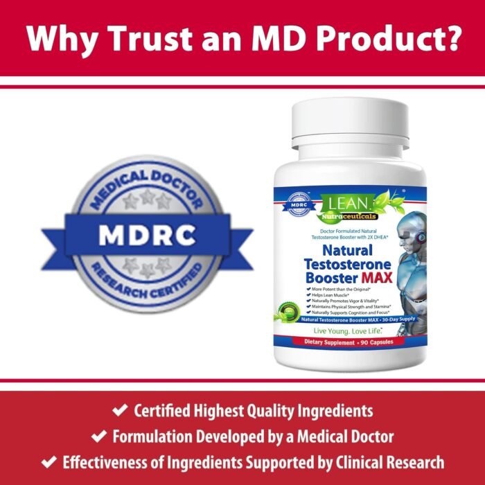 Testosterone Booster for Men over 50, Max Male Test Enhancing Pill, Libido Muscle Growth Super Workout Energy Supplement, Tongkat Ali, Tribulus, Maca Root, Horny Goat Weed, DHEA, Boron 90 Capsules - Image 5
