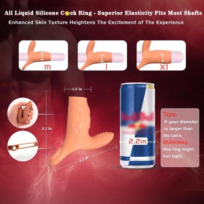Vibrating Penis Sleeve Cock Ring with Clitoral Stimulator, Penis Ring Vibrator Extender for G Spot Stimulation, Couples Adult Sex Toys for Men Women, MHYNNR Girth Enhancer Sleeve Male Couple Sex Toy - Image 5