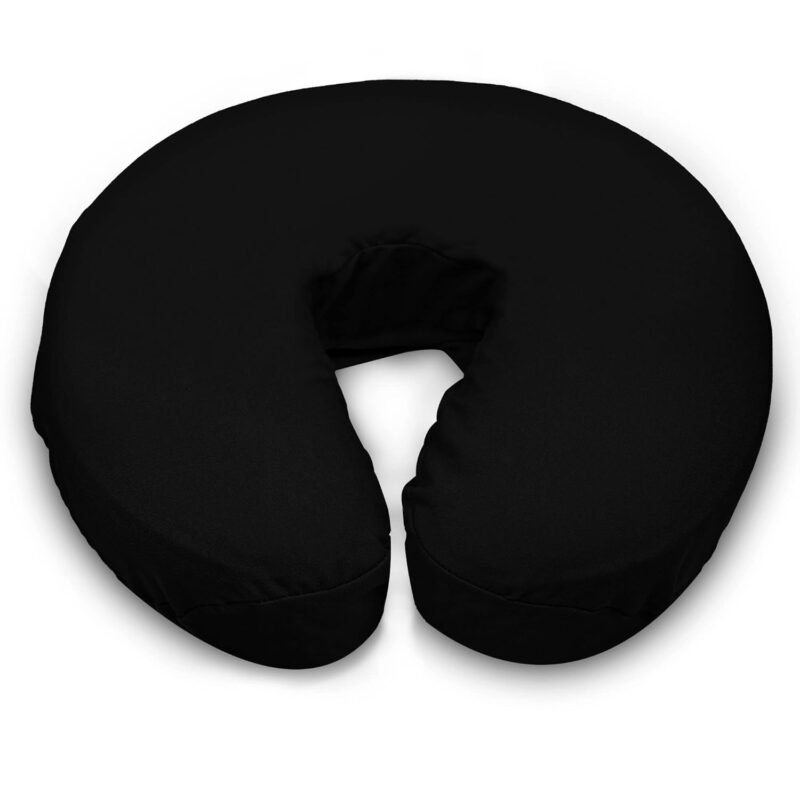 LONDON LINENS Soft & Heavy Microfiber Massage Tables Face Cradle Covers Cozies Fitted- 4 Pieces - 4 Pieces (4, Black)