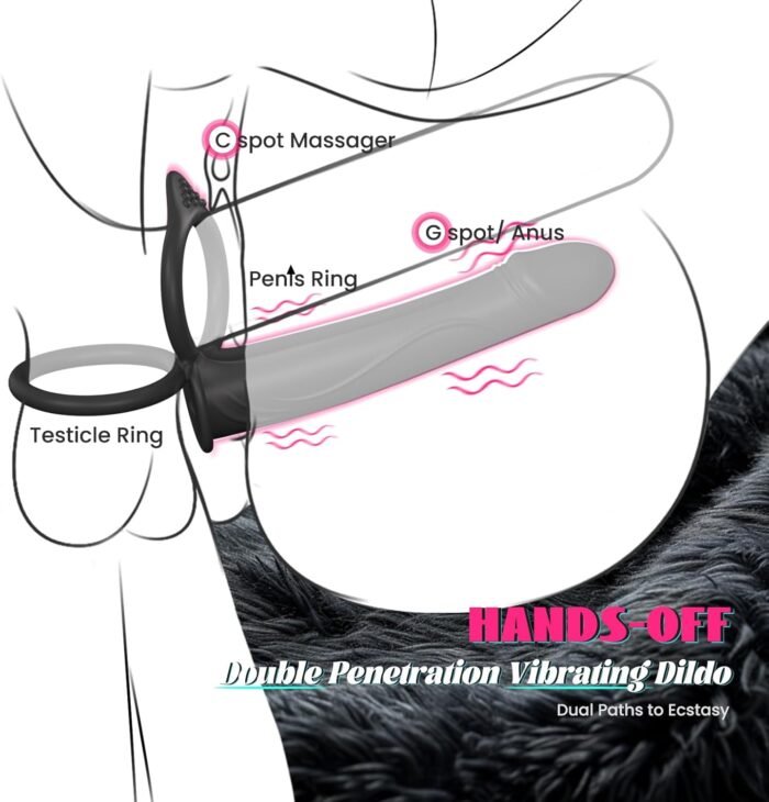 Anal Couples Male Adult Sex Toys - Strap On Anal Dildo with Vibrating Cock Ring, Vibrating Anal Butt Plug Penis Sleeve Vibrator Sex Toy 10 Vibrations, LNIIY Double Dildo for Men Couple Women Pleasures - Image 2