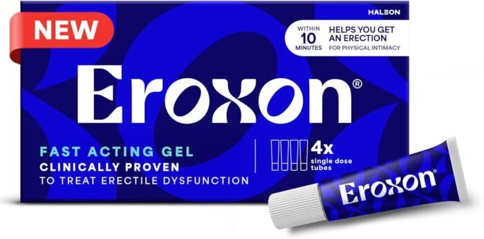 Eroxon Erectile Dysfunction Treatment Gel, New Clinically Proven Topical Gel, Helps Get an Erection Within 10 Minutes, 4 Single Use Tubes