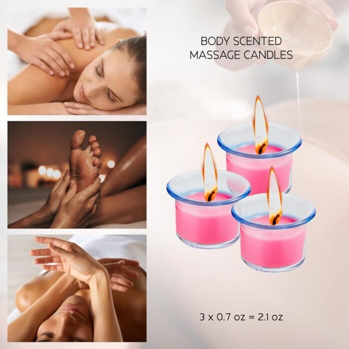 HOT Flowers Love Body Massage Candle – Beeswax Coconut Oil Cocoa Butter Made - Sweet Floral Fragrance - Low Heat Oil Warmer - 20g (1) - Image 5