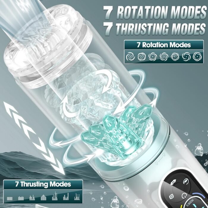 Automatic Male Masturbator Male Sex Toys, Sex Toys for Men Penis Pump with 7 Sucking & Vibrating & Thrusting & Rotating & Licking, Mens Sex Toy Adult Toys Blowjob Sex Machine Pocket Pussy Male Stroker - Image 3