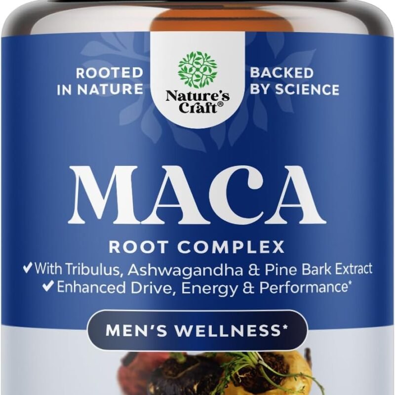 Potent Black Maca Root Capsules for Men - Herbal Wellness Supplement with Siberian Ginseng Ashwagandha and Black Maca Root - Men’s Wellness Supplement to Support General Health (30 Servings)