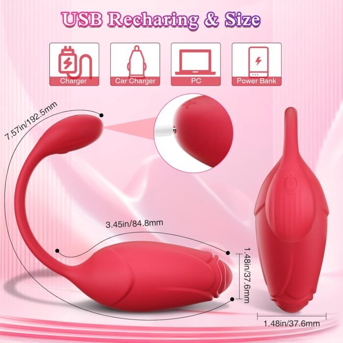APP Remote Control Vibrator Wearable Rose Sex Toy, Sex Toys for Couples with Countless Customizable Vibration Modes, Long Distance Vibrator G-spot Wearable Vibrator, Heatable Adult Toys for Women - Image 6