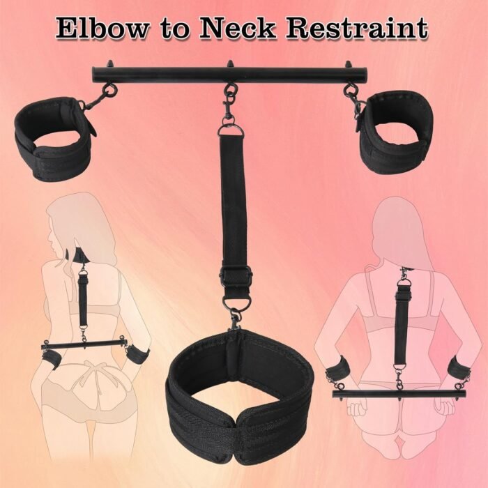Restraints Bondage Detachable Spreader Bar Sex Toys, Adjustable BDSM Bondages with Soft Feather Handcuffs & Ankle Cuffs, Adult Toys Fetish Expandable SM Kits for Couples & SM - Image 6